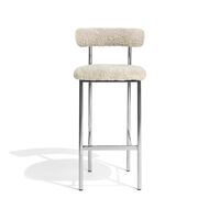 Font Barstol 65 cm Saueull Oyster/Polert Stålunderstell
