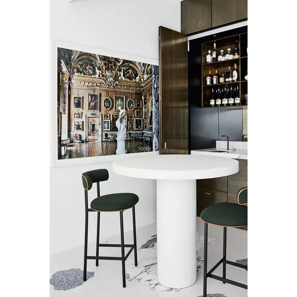 Font Bar Stool 65 cm Hallingdal 65 200/Polished Steel Frame