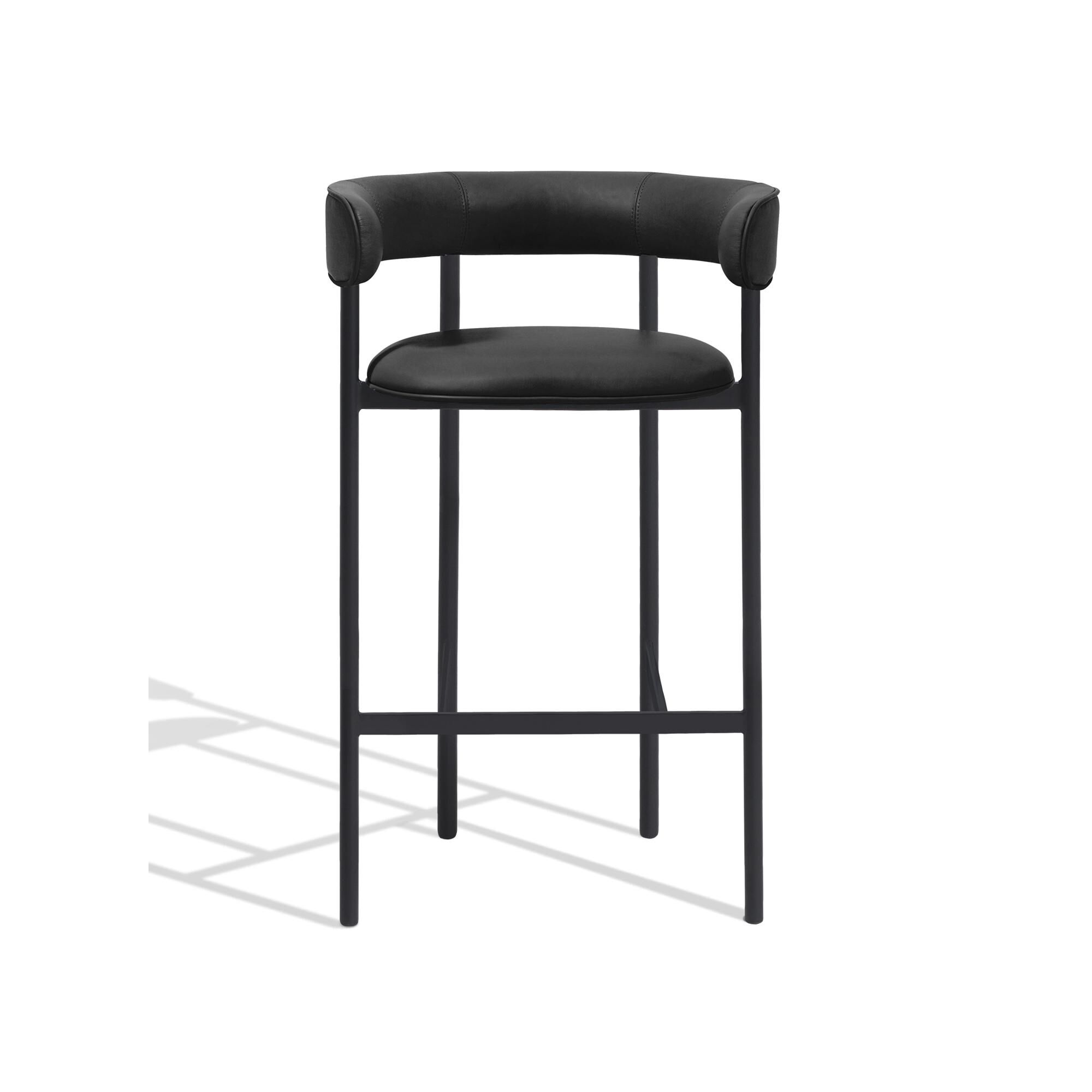 Font Barstol med Armln 65 cm Dunes Anthrazite/Sort Stel