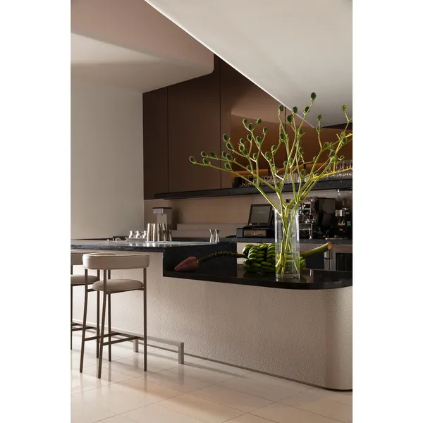 Font Bar Stool with Armrest 65 cm Dunes Anthracitee/Black Frame