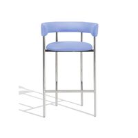 Font Bar Stool with Armrest 65 cm Divina 676/Polished Steel Frame