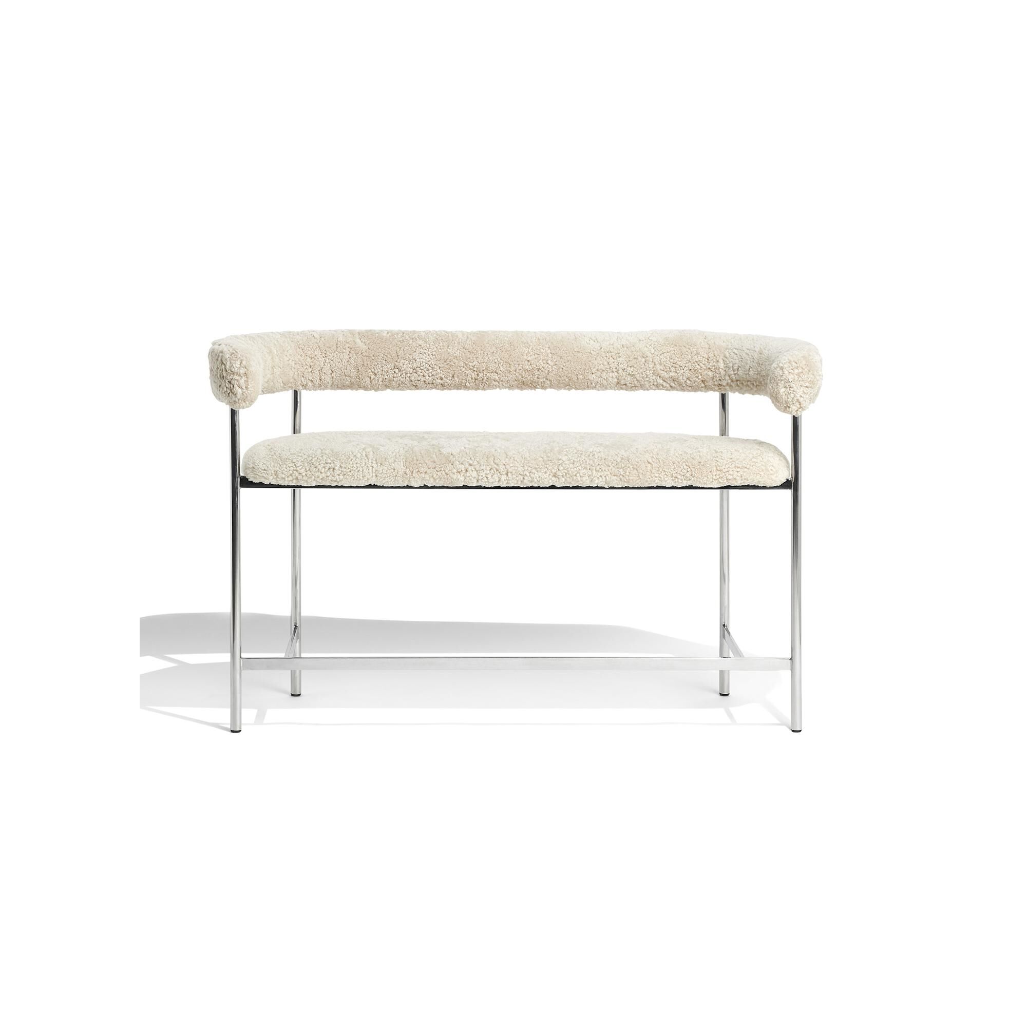 Font Bar Sofa 65 cm Sheepskin Oyster/Poleret Stl Stel