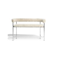 Font Bar Sofa 65 cm Schaffell Oyster/Poliertes Stahlgestell