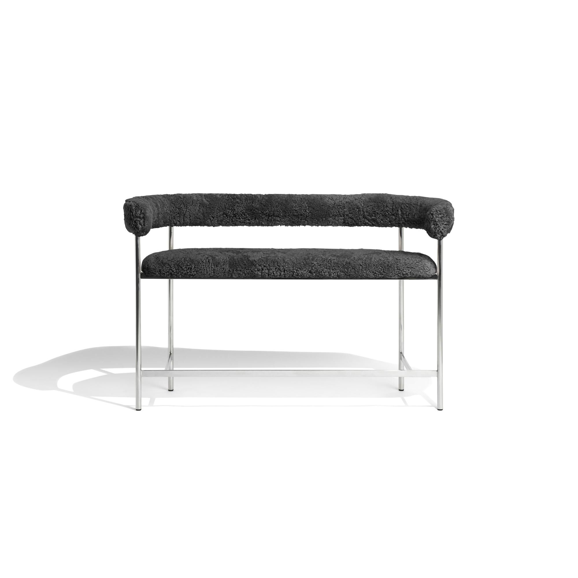 Font Bar Sofa 65 cm Sheepskin Gr/Poleret Stl Stel