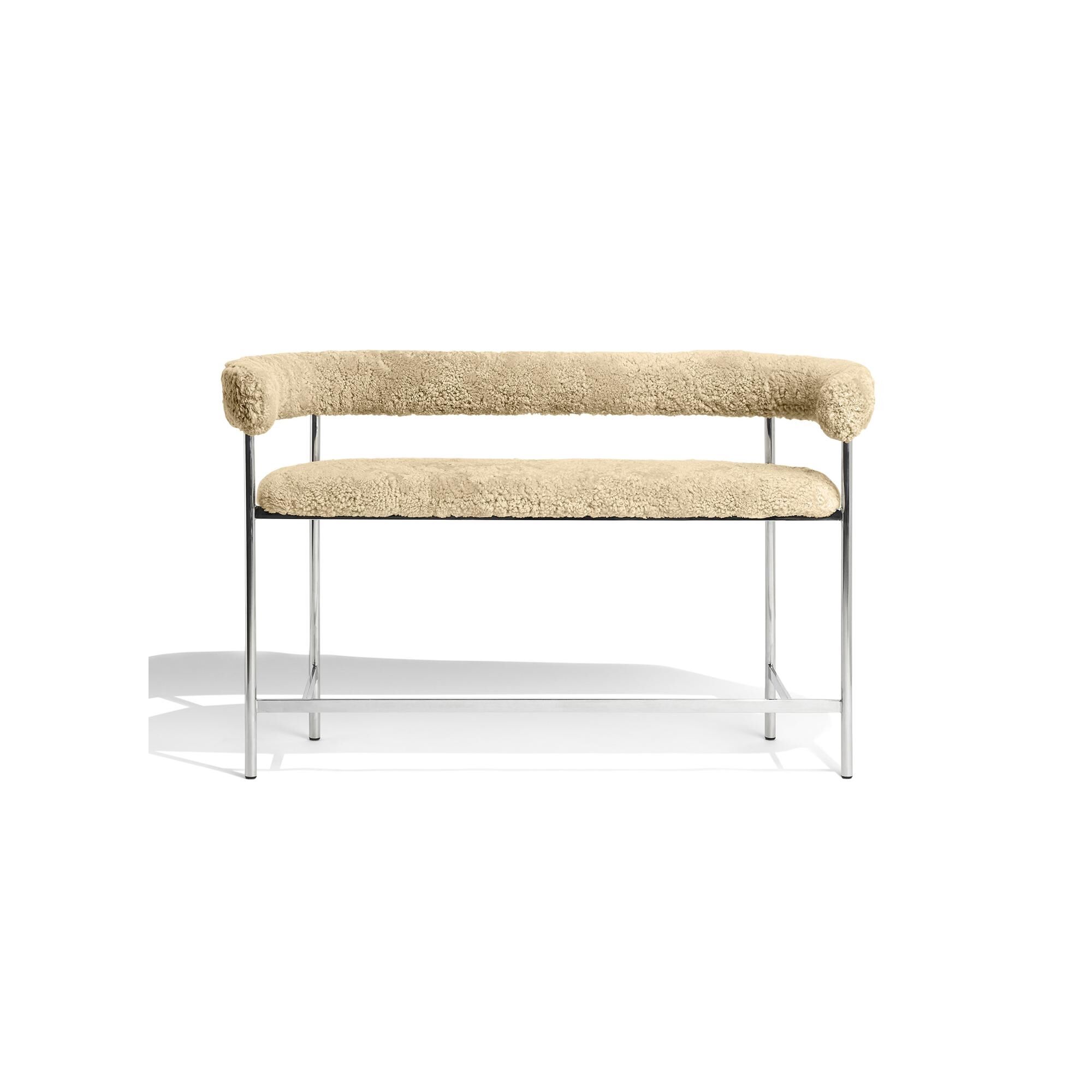 Font Bar Sofa 65 cm Sheepskin Honey/Poleret Stl Stel