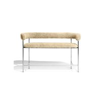 Font Bar Sofa 65 cm Sheepskin Honey/Polished Steel Frame