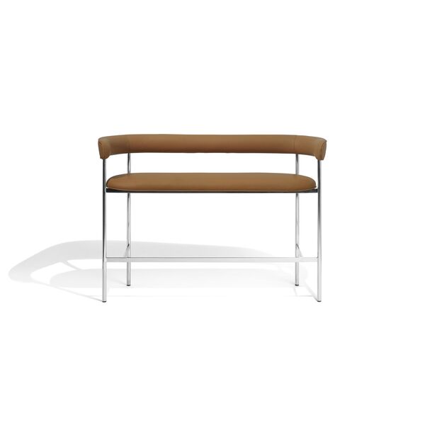 Font Bar Sofa 65 cm Dunes Cognac/Poleret Stål Stel