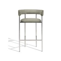 Font Bar Stool with Armrest 75 cm Vidar 222/Polished Steel Frame