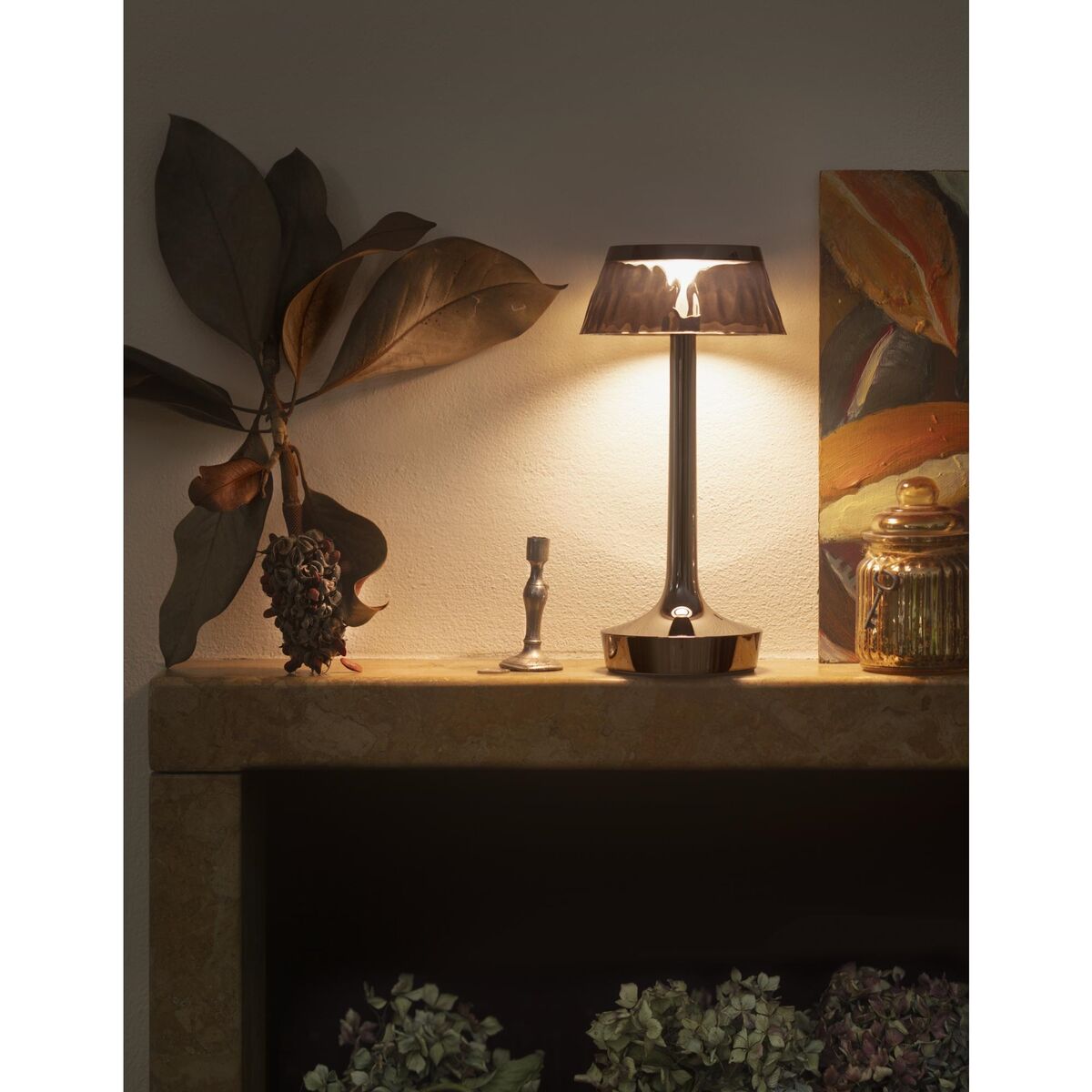 Bon Jour Unplugged Portable Lamp Chrome