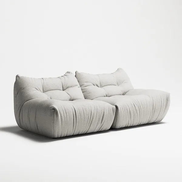 MONO 2-Seater Sofa Steam White