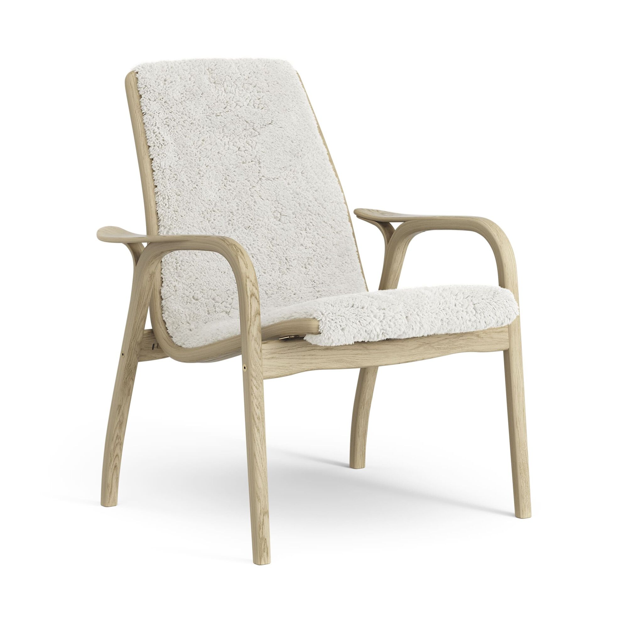 Laminett Lenestol Eikefiner/Off White/Fåreskinn