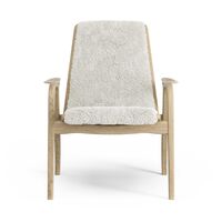Laminett Sessel Eichenfurnier/Off White/Schaffell