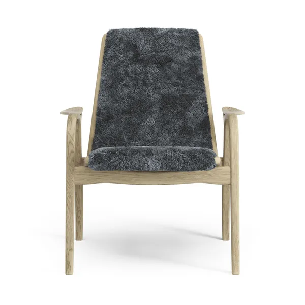 Laminett Armchair Oak Veneer/Coal/Sheepskin