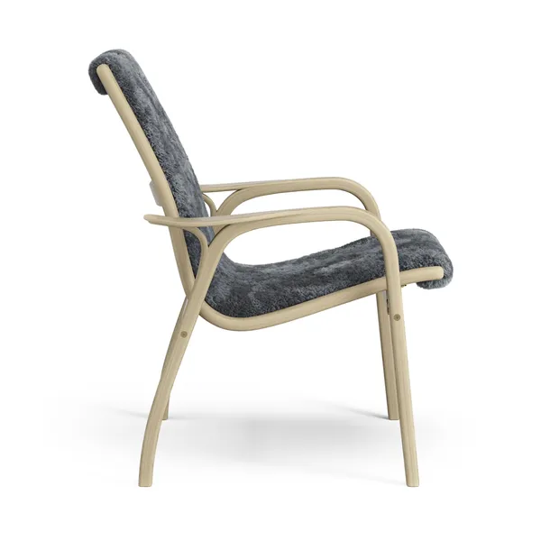 Laminett Armchair Oak Veneer/Coal/Sheepskin