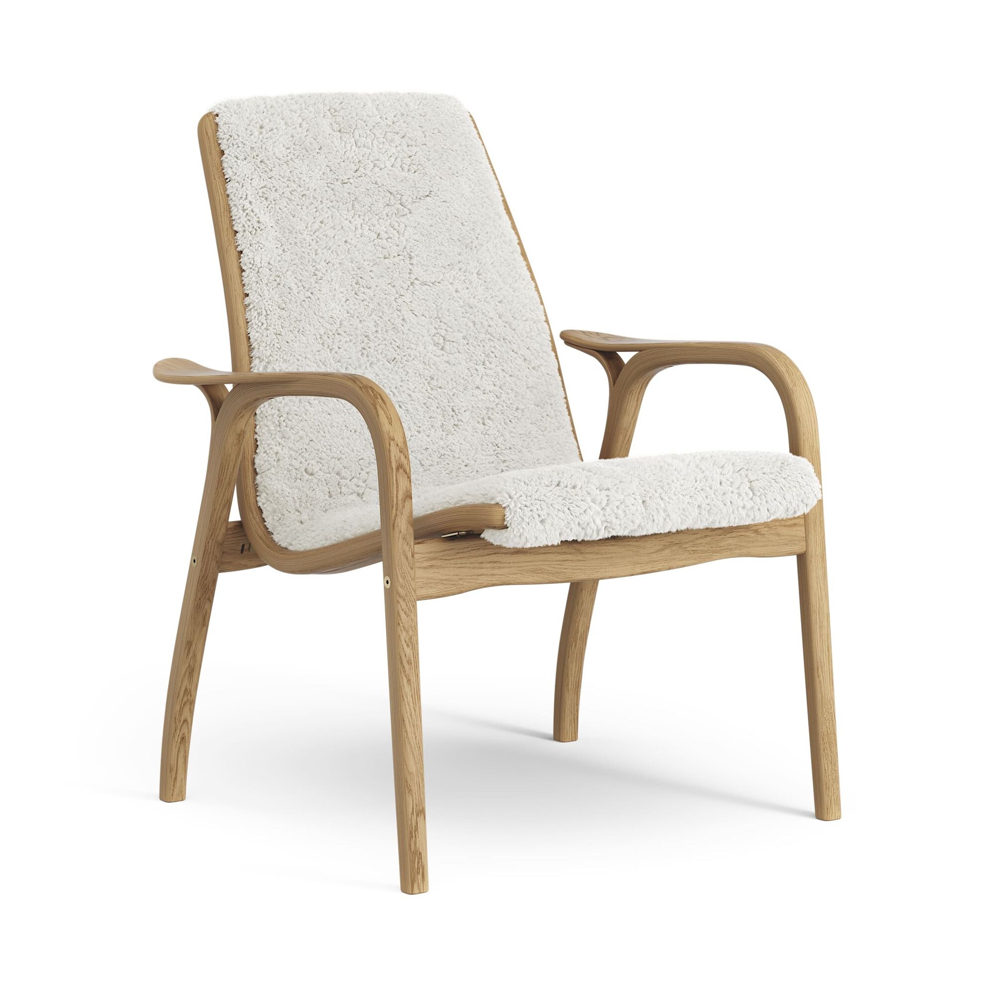 Laminett Lenestol Oljet Eik/Off White/Fåreskinn