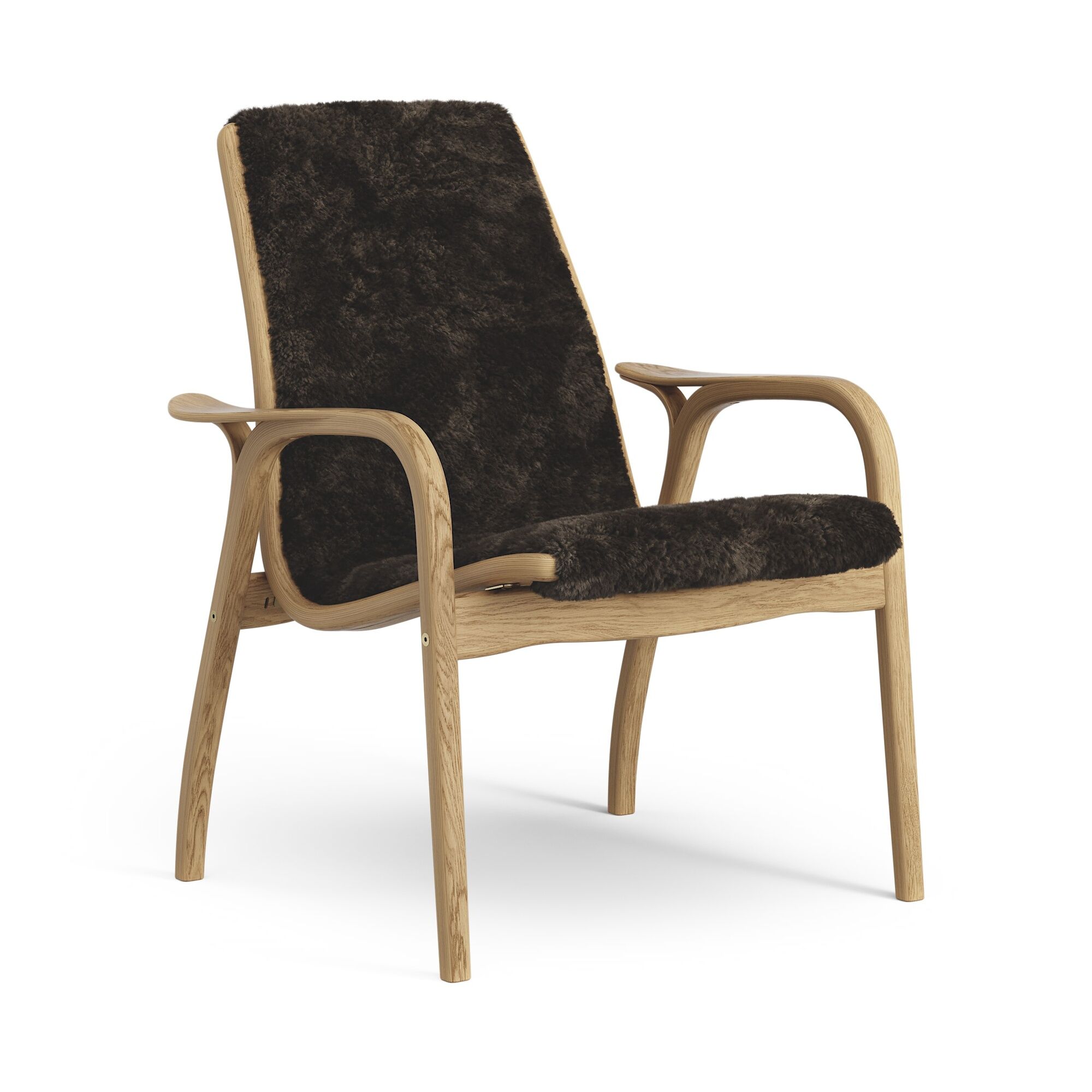 Laminett Lenestol Oljet Eik/Espresso/Fåreskinn