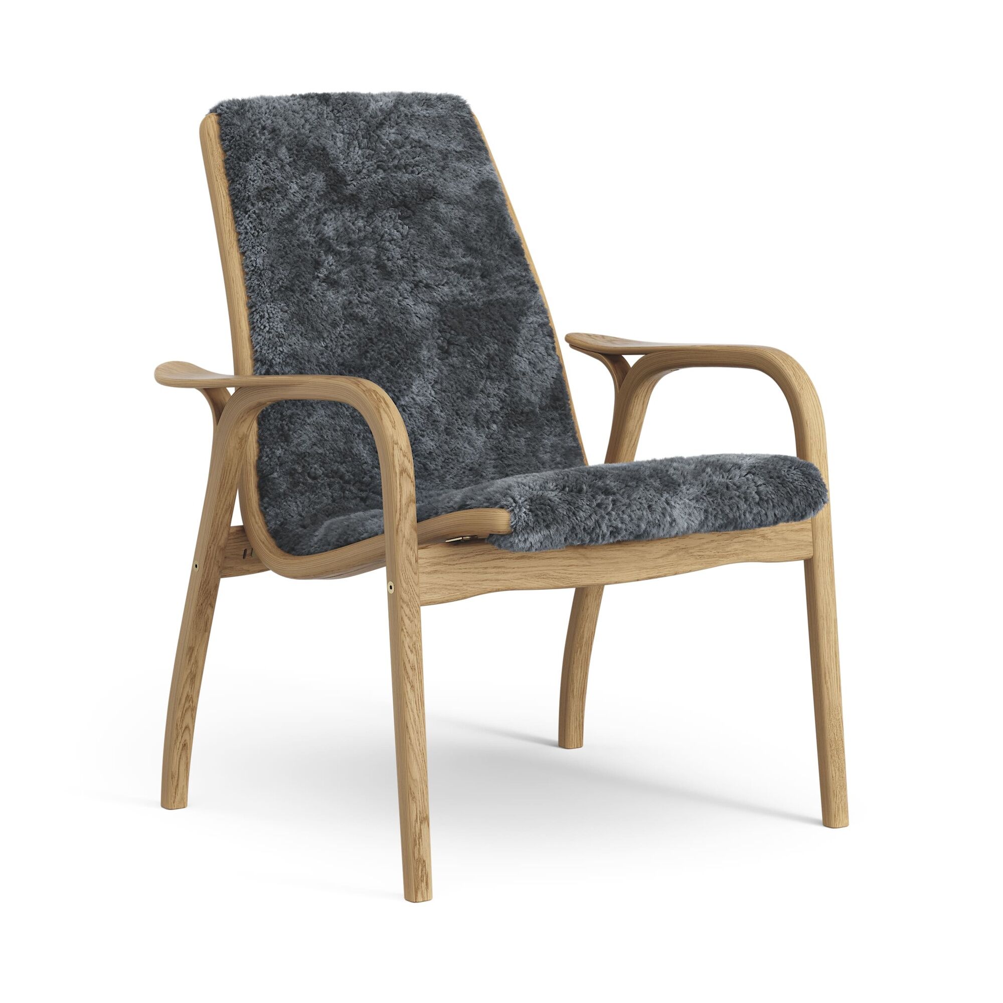 Laminett Lenestol Oljet Eik/Kull/Fåreskinn