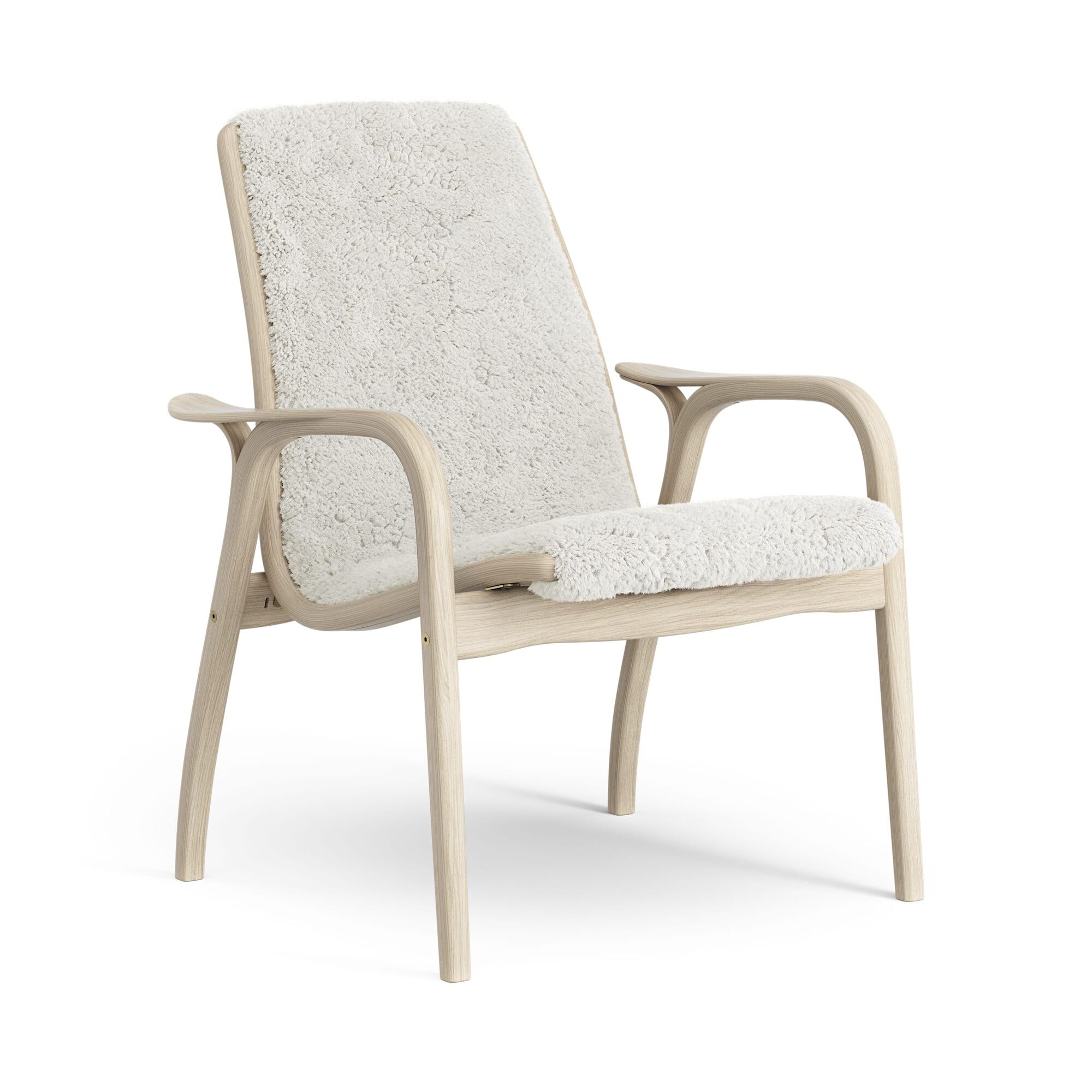 Laminett Lenestol Lakkert Eik/Off White/Fåreskinn
