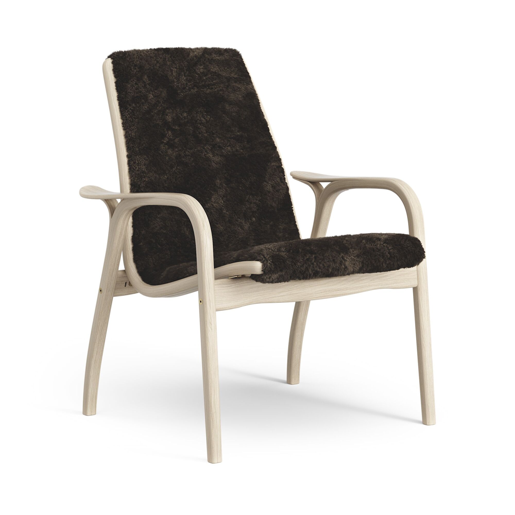 Laminett Lenestol Lakkert Eik/Espresso/Fåreskinn