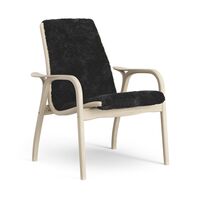 Laminett Sessel Lackierte Eiche/Schwarz/Schaffell