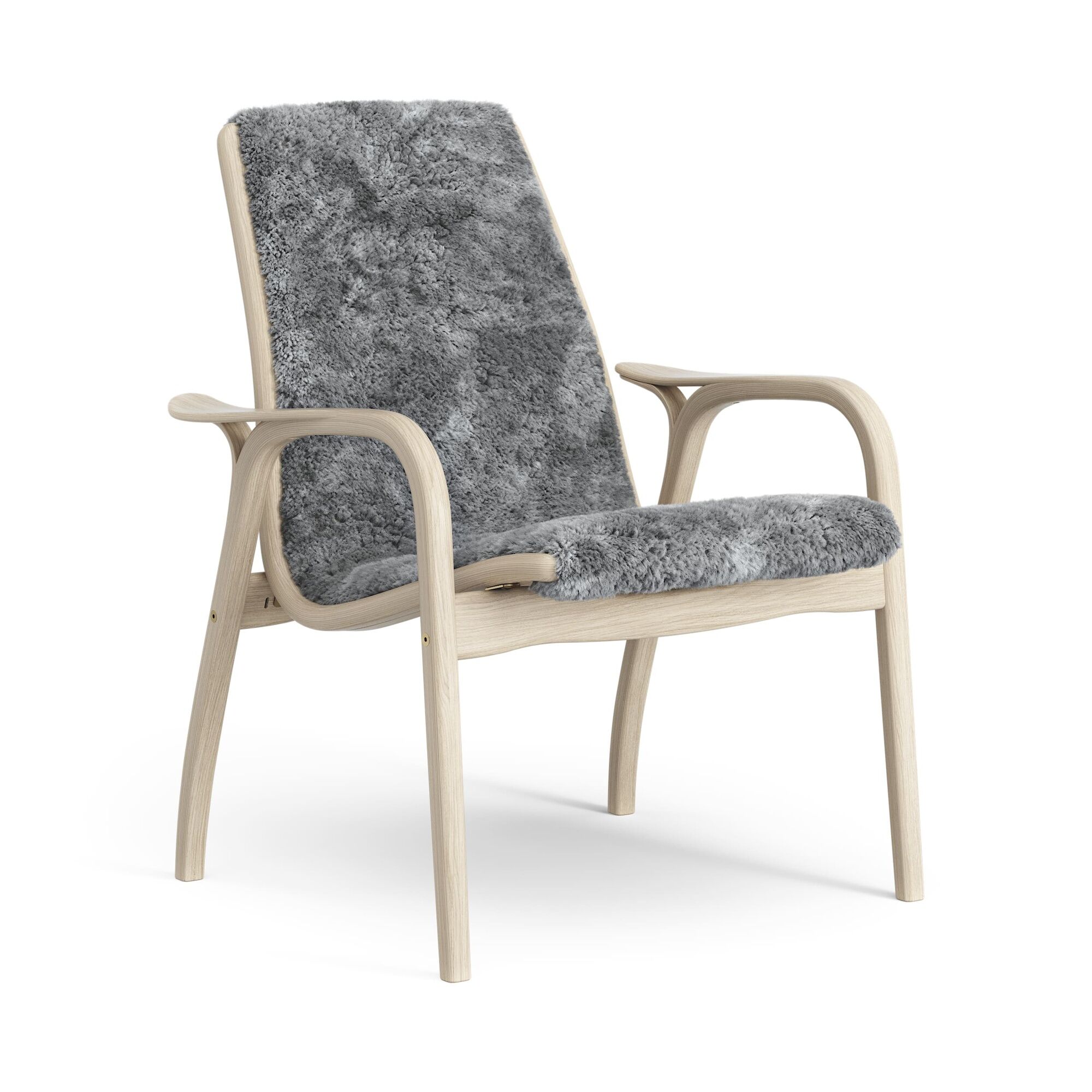 Laminett Lenestol Lakkert Eik/Scandinavian Grey/Fåreskinn