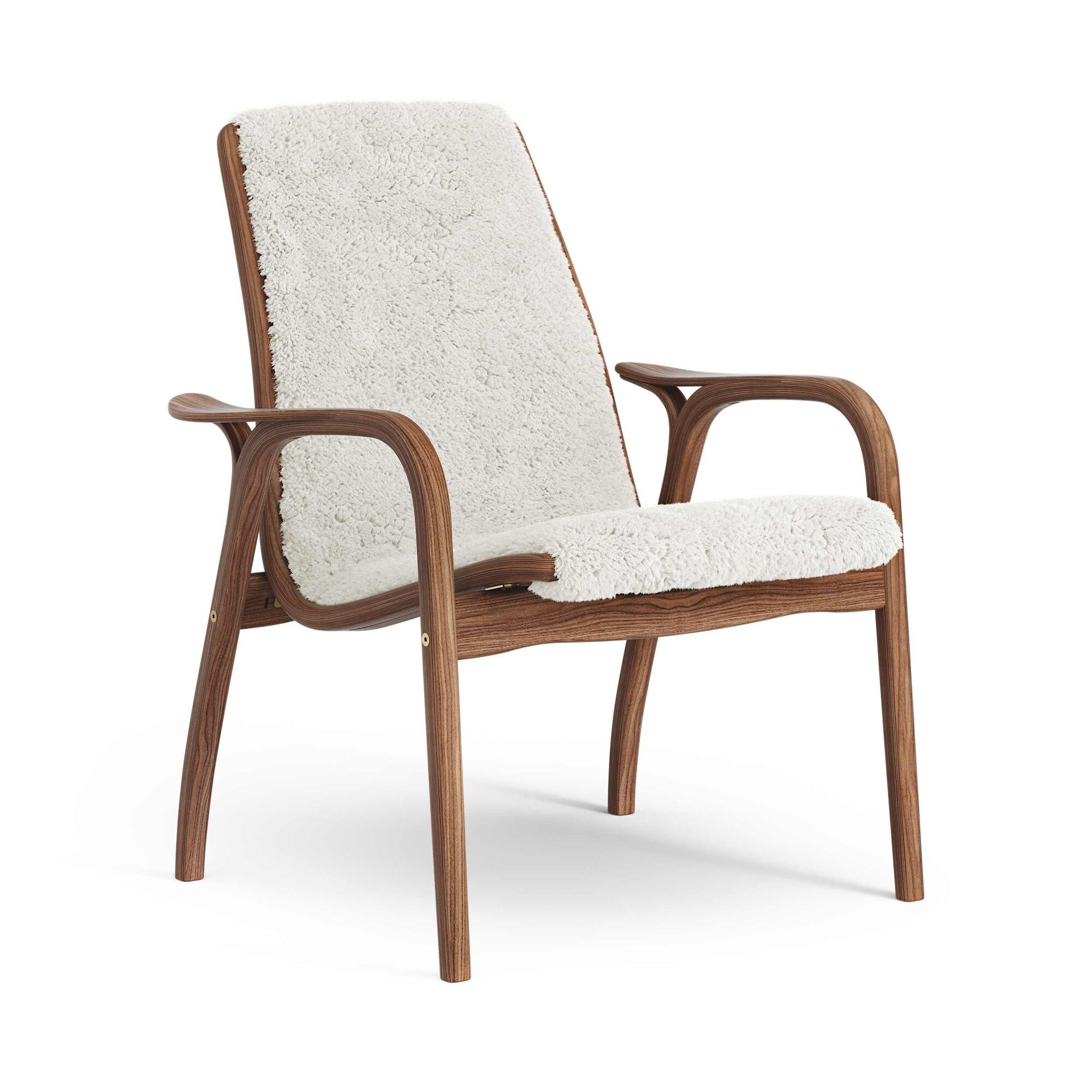 Laminett Lenestol Lakkert Valnøtt/Off White/Fåreskinn