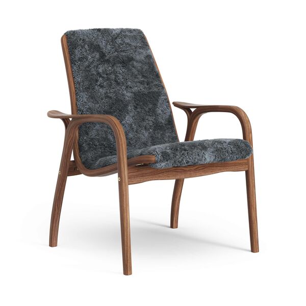 Laminett Armchair Lacquered Walnut/Coal/Sheepskin
