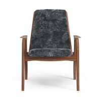 Laminett Armchair Lacquered Walnut/Coal/Sheepskin