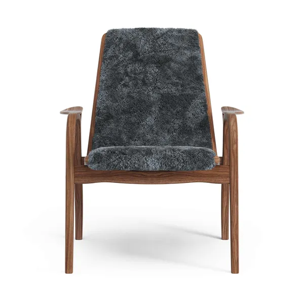 Laminett Armchair Lacquered Walnut/Coal/Sheepskin