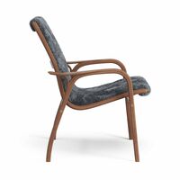 Laminett Armchair Lacquered Walnut/Coal/Sheepskin