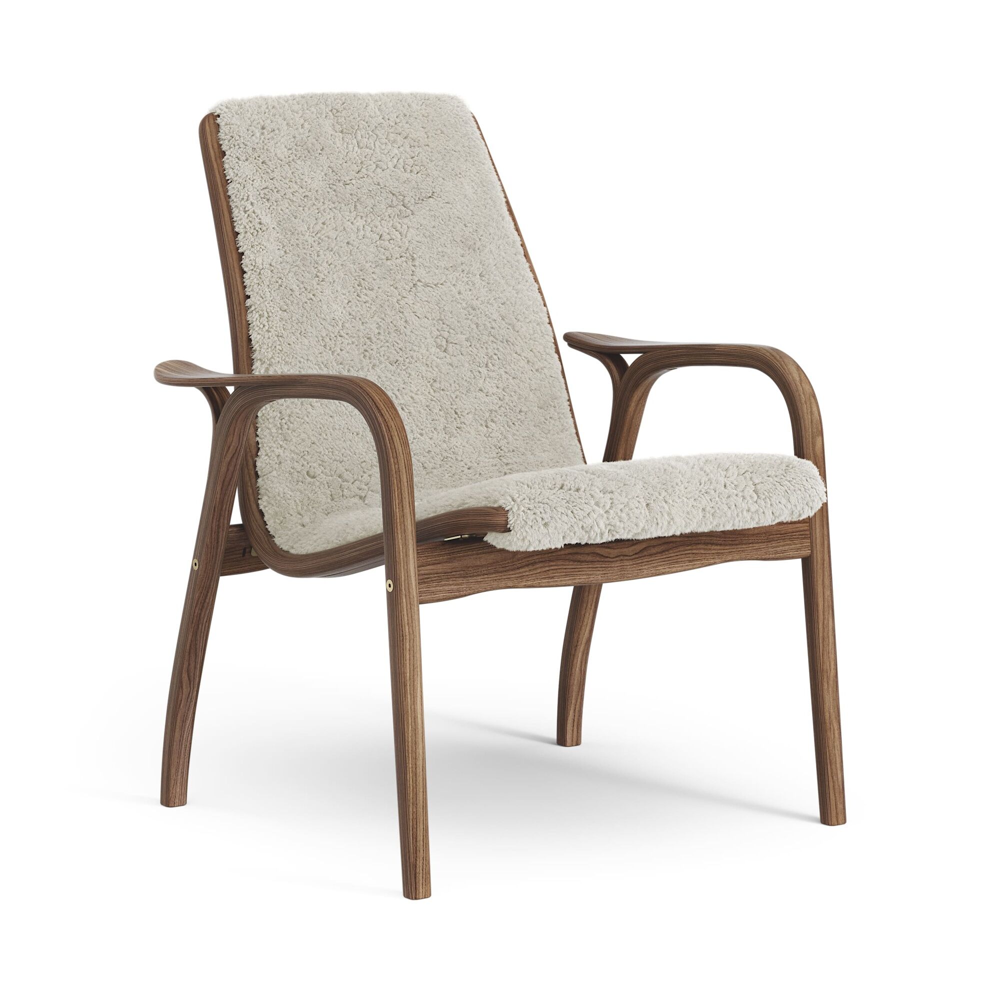 Laminett Fauteuil Noyer Laqué/Moonlight/Peau de Mouton