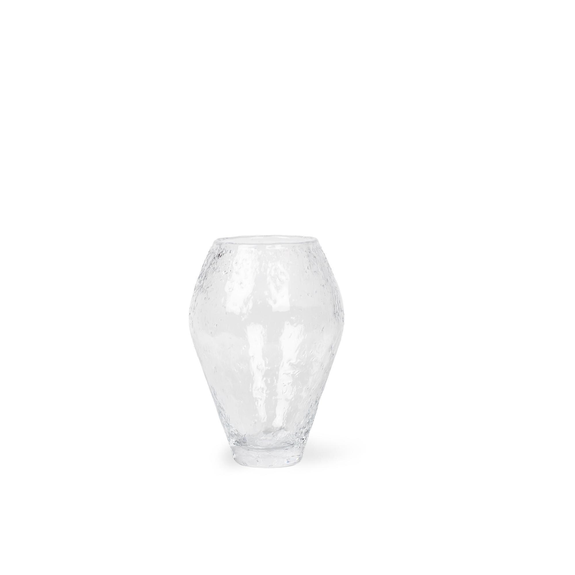 Crushed Glass Vase Lille Klar