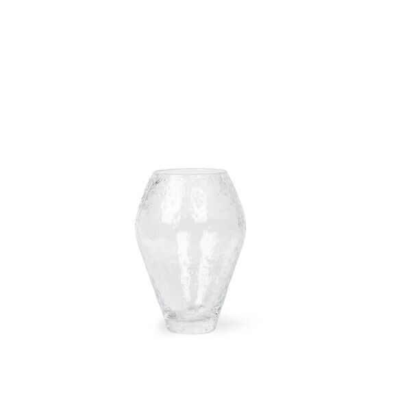Crushed Glass Vase Small Clear