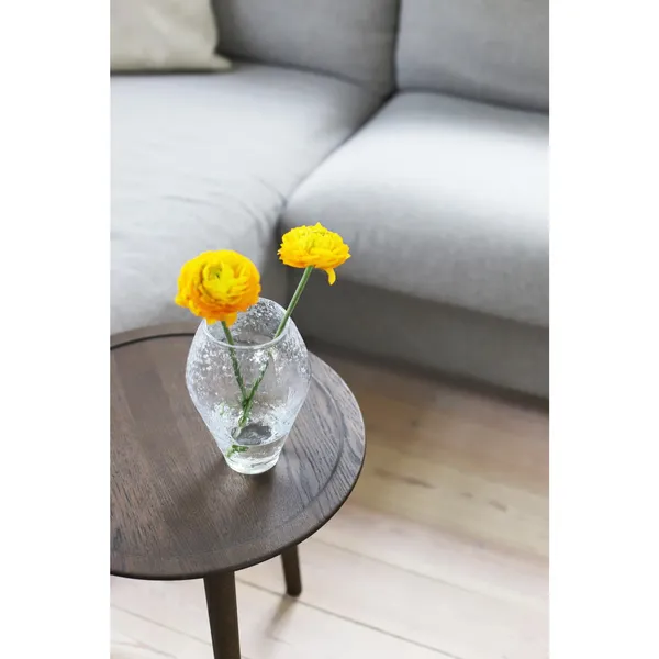 Crushed Glass Vase Small Clear