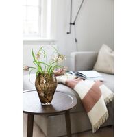 Crushed Glass Vase Small Sepia Brown