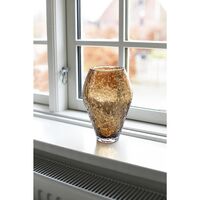 Crushed Glass Vase Small Sepia Brown