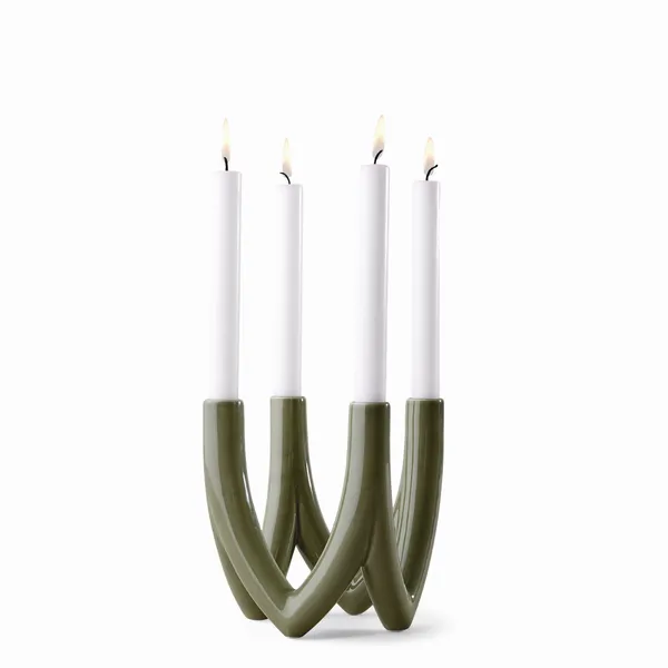 Chandelier No. 56 Candlestick 4-Arm Olive Green