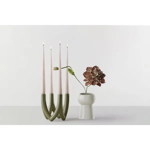 Chandelier No. 56 Candlestick 4-Arm Olive Green
