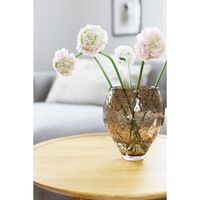 Crushed Glass Vase Medium Sepia Brown