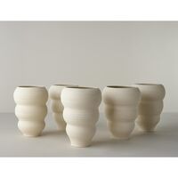 Handgestimmte, Gebogene Vase Nr. 60, Vanille