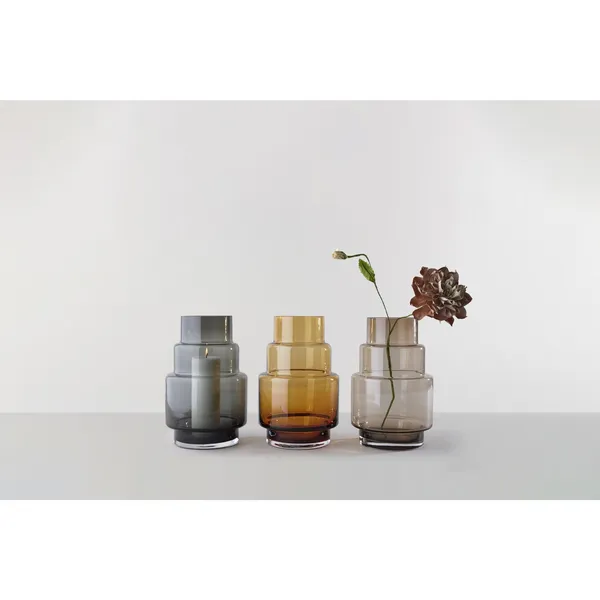 Hurricane Reflections Bo. 69 Vase/Candlestick Sepia Brown