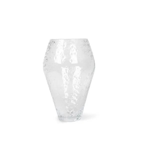 Crushed Glass Vase Large Clear