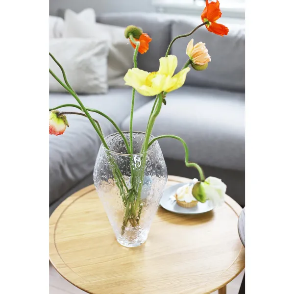 Crushed Glass Vase Large Clear
