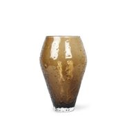 Crushed Glass Vase Large Sepia Brown