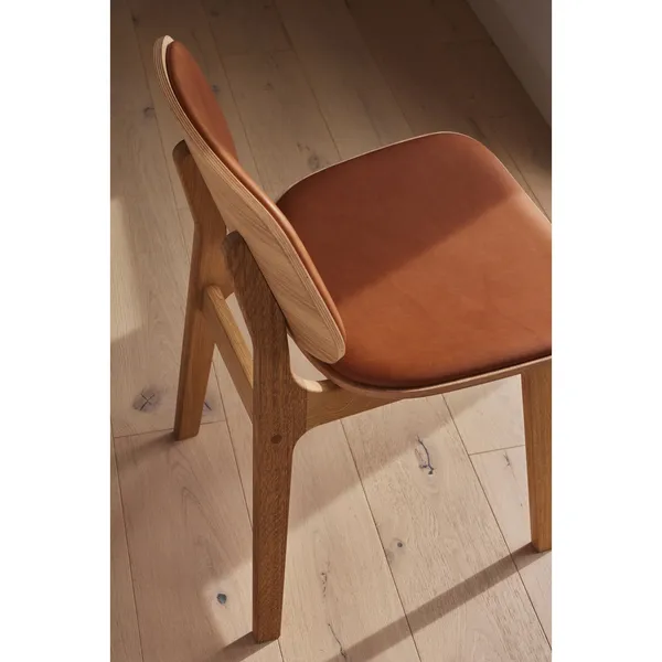 Pandora Eetkamerstoel Bekleed met Geolied eikenhout/Calvados Leer