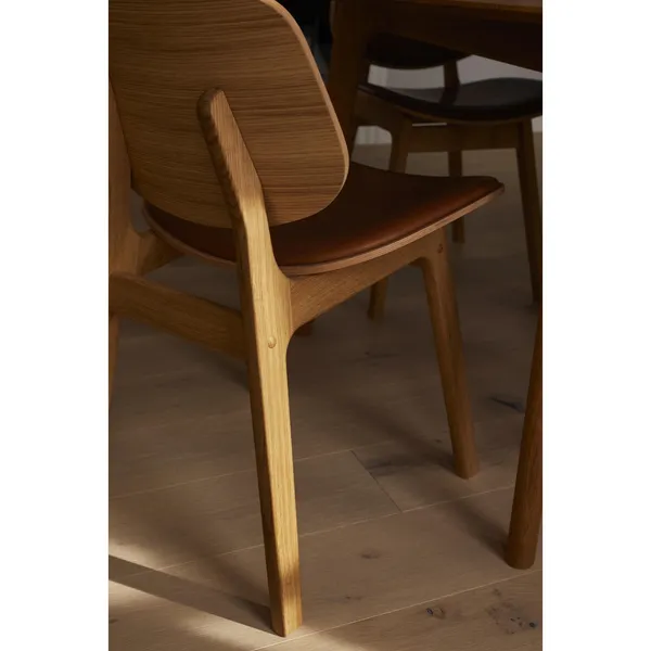 Pandora Eetkamerstoel Bekleed met Geolied Eikenhout/donkerbruin Leer