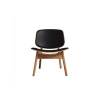Pandora Armchair Upholstered Oiled Oak/ Black Leather