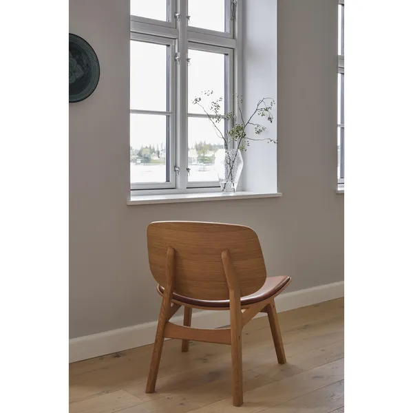 Pandora Armchair Upholstered Seat Oiled Oak/Dark Brown Leather