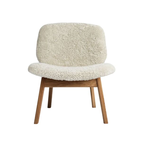 Pandora Armchair Upholstered Oiled Oak/Sheepskin Moonlight