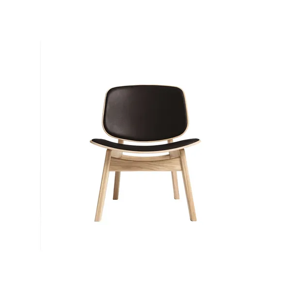 Pandora Armchair Upholstered Soap Treated Oak/Dark Brown Leather